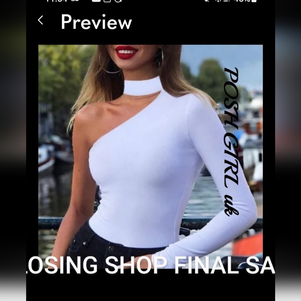 NEW WHITE choker bodysuit Leotard Bodycon long sleeve bodysuits